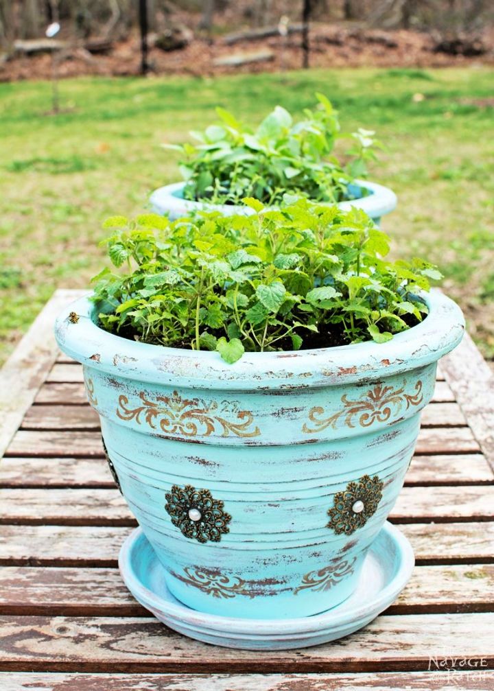 Chalk Paint Flower Pots