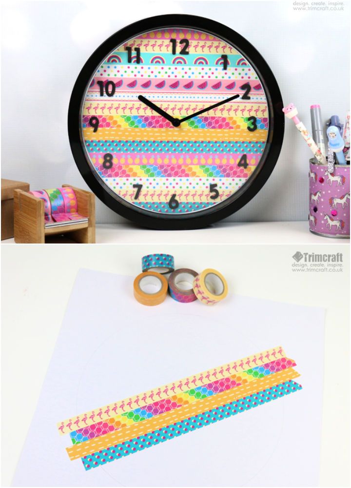 Clock with Dovecraft Washi Tape