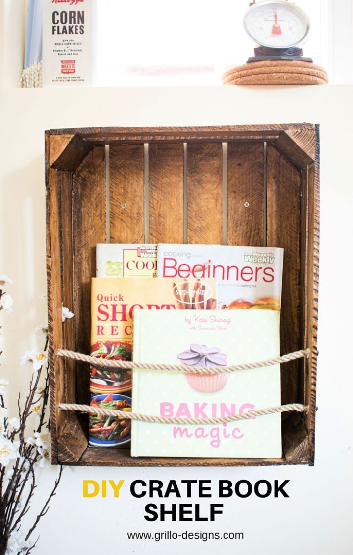 Crate Bookshelf with Rope