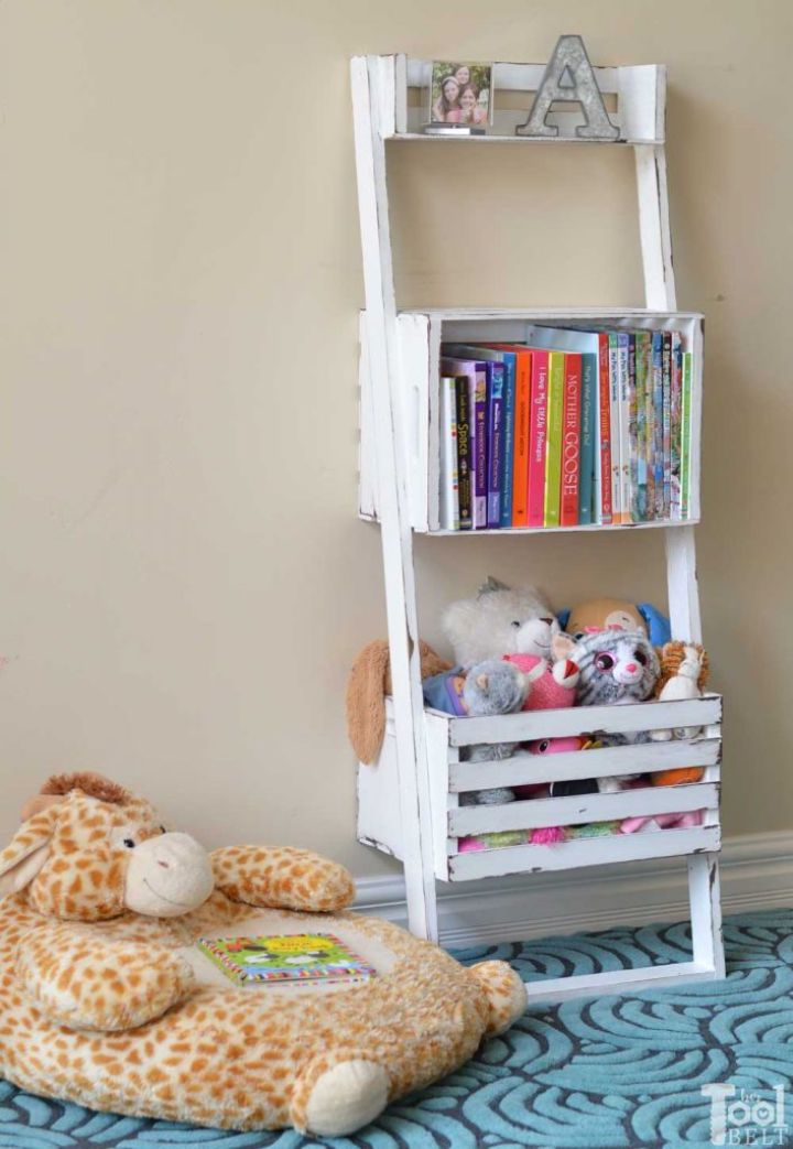 Crate Leaning Book Shelf and Storage