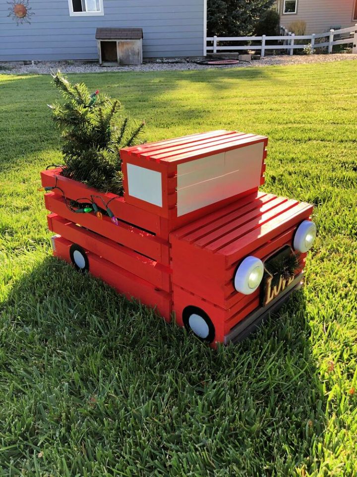 Crate Red Pickup Truck