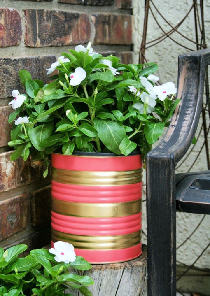 DIY Painted Tin Can Planters