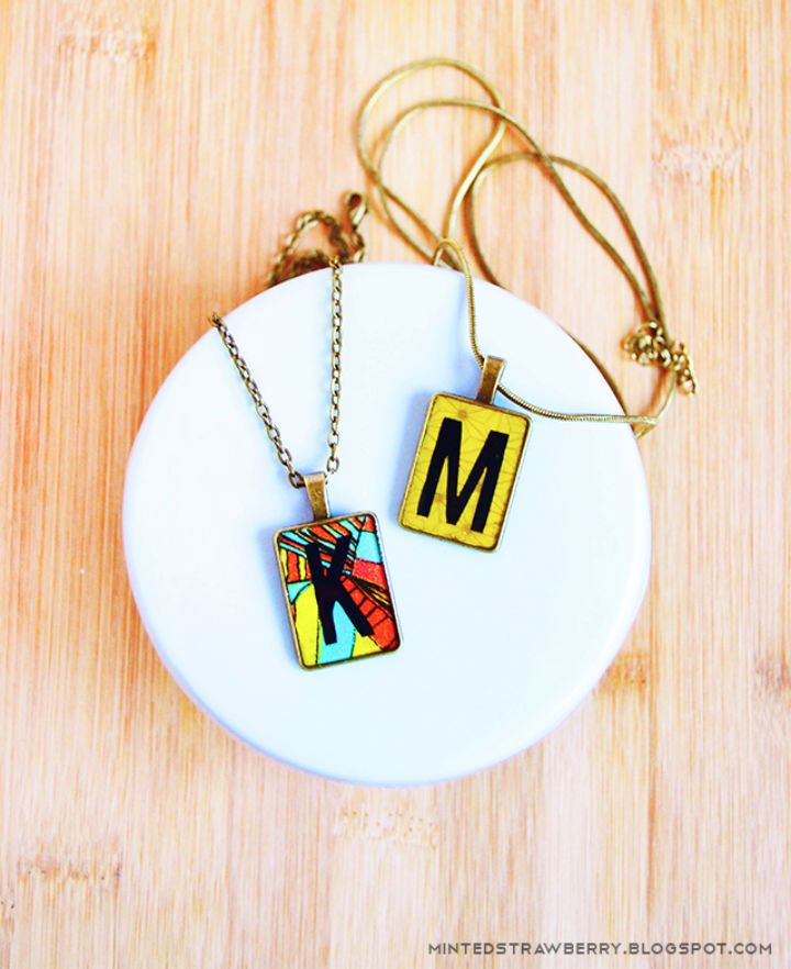 DIY Washi Tape Initial Necklace