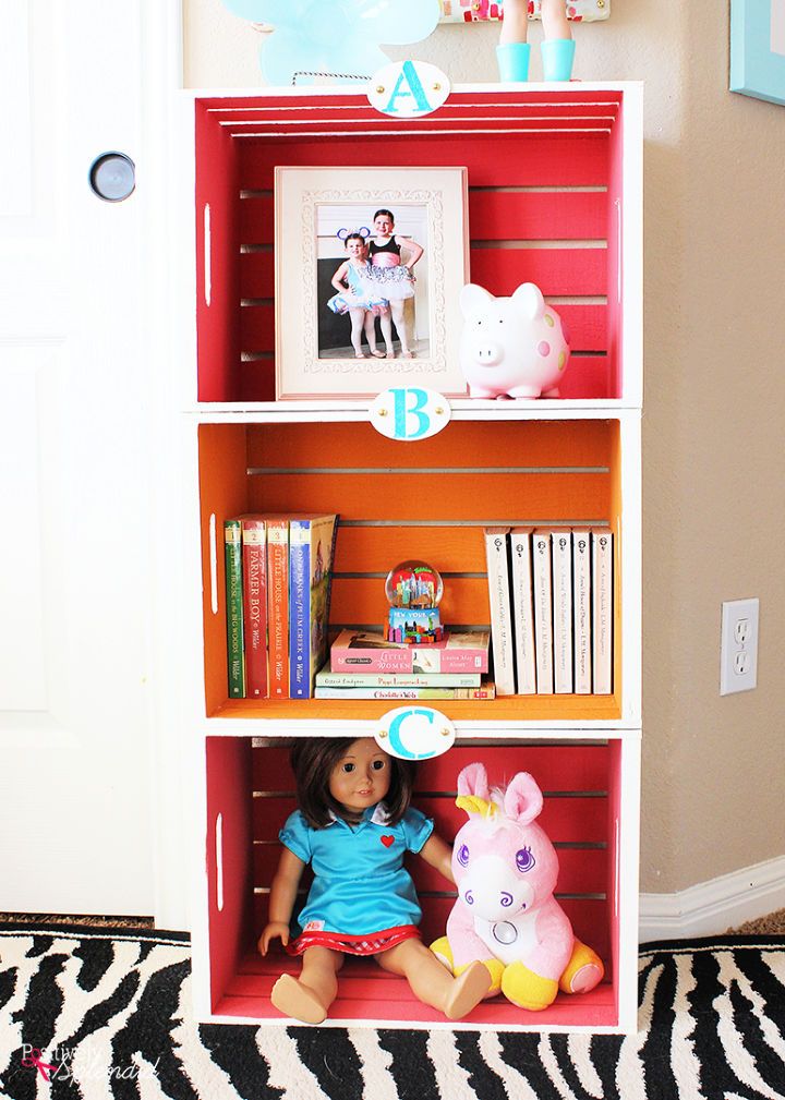 DIY Wood Crate Bookshelf