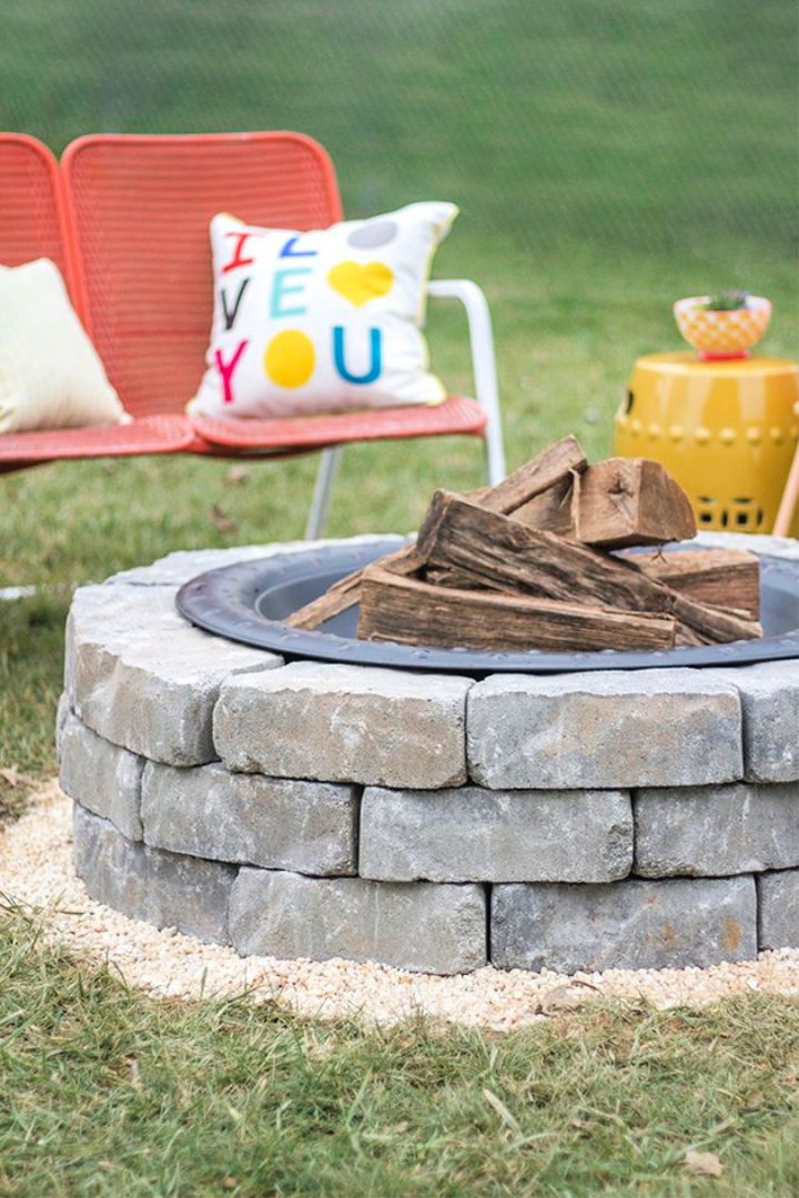 Fire Pit with Landscape Wall Stones