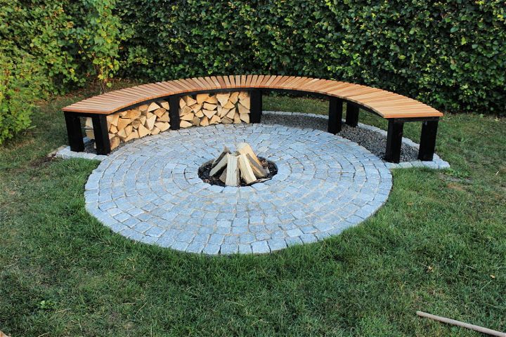 Garden Fireplace with Bench