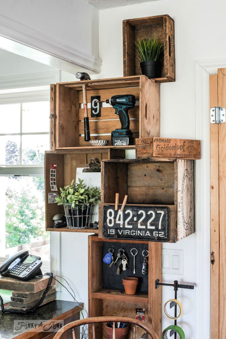 Kitchen Crate Shelves