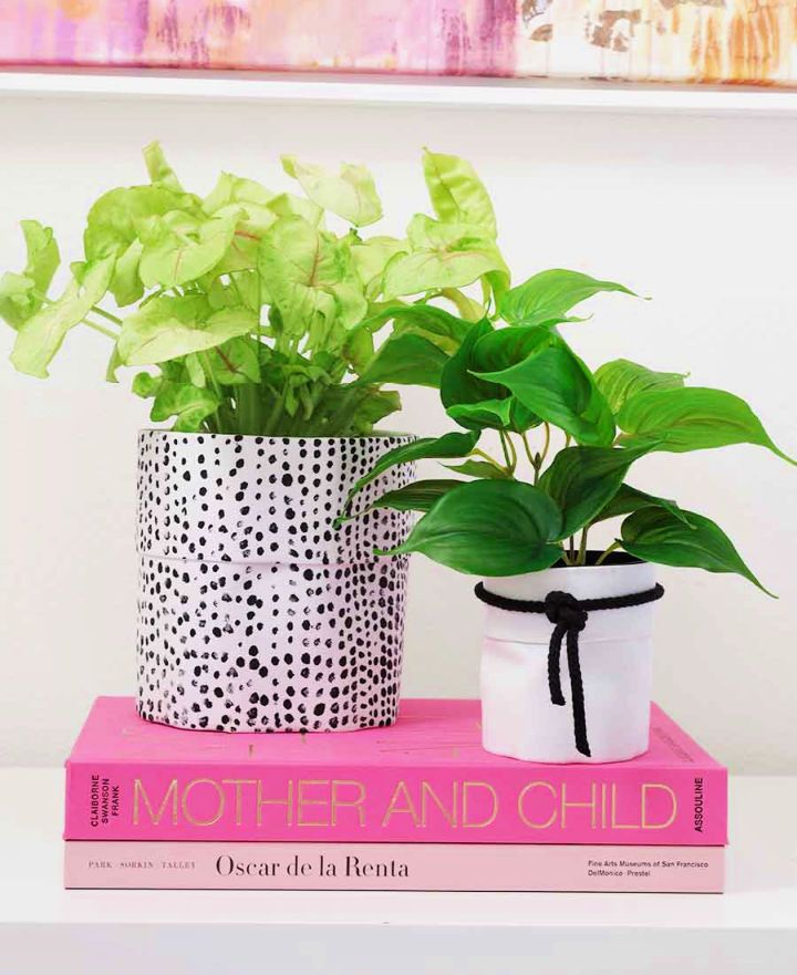 No Sew Fabric Planter Pot