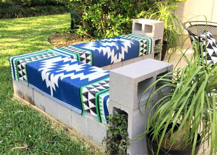 Outdoor Patio Cinderblock Bench
