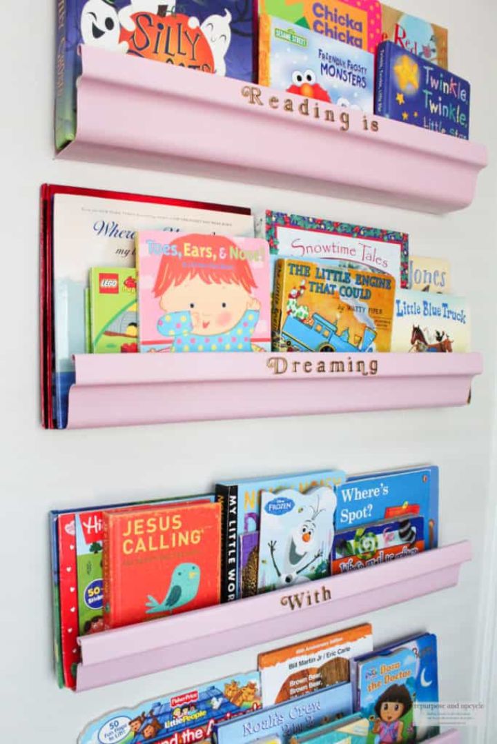 Rain Gutter Bookshelves