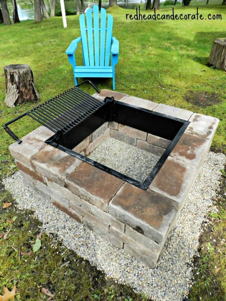 Square Fire Pit with Grill