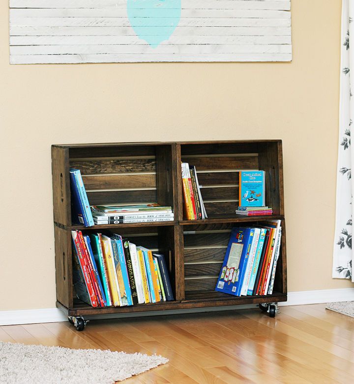 Wood Crate Bookshelf