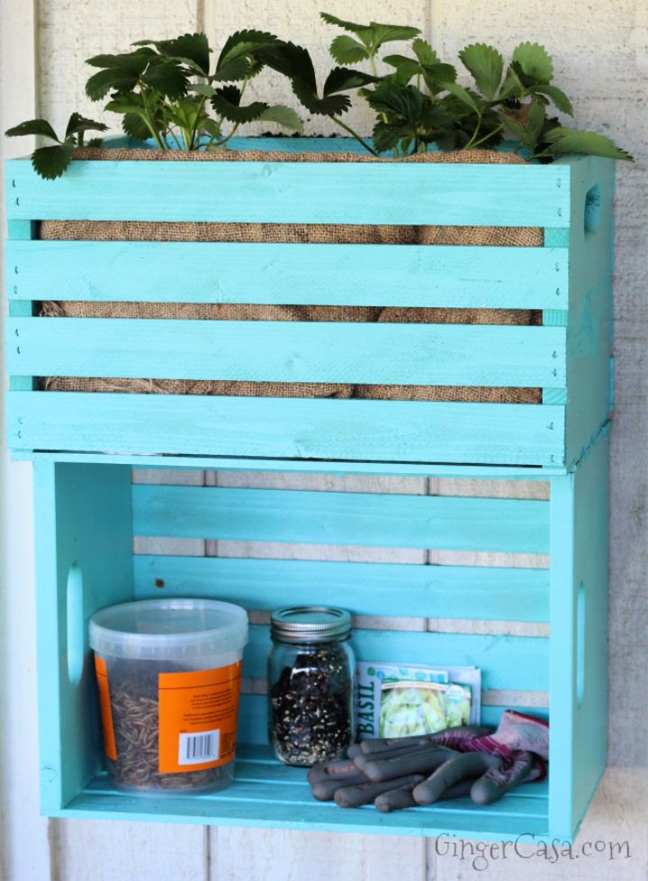 Wooden Crate Planter and Storage