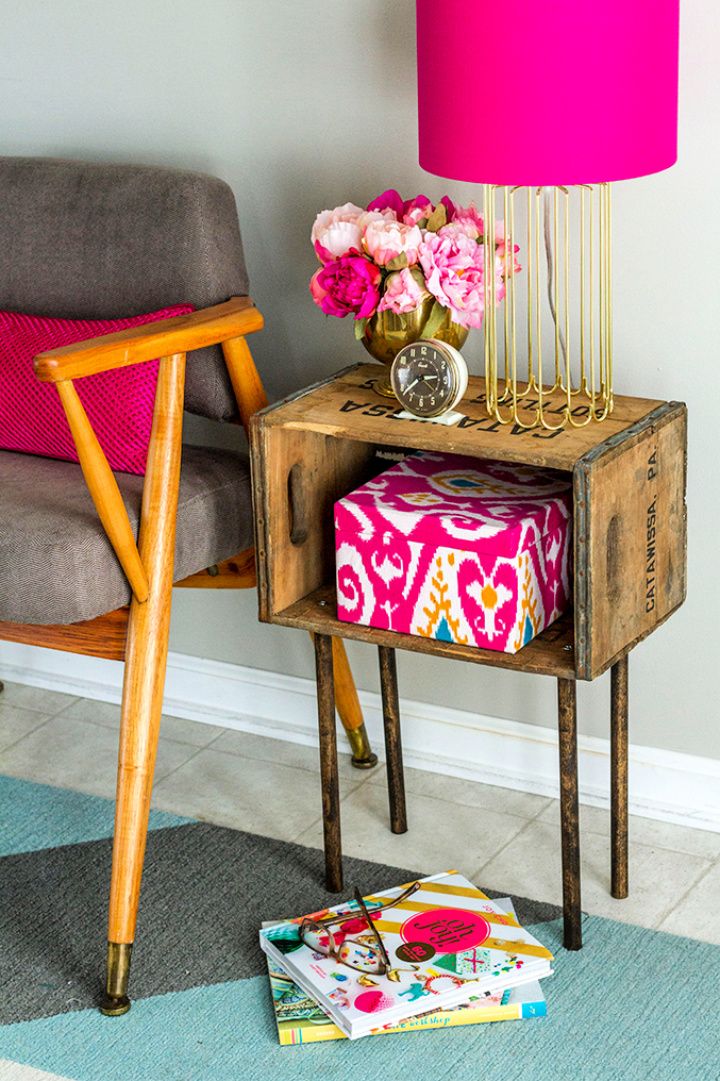 Wooden Crate Side Table 1