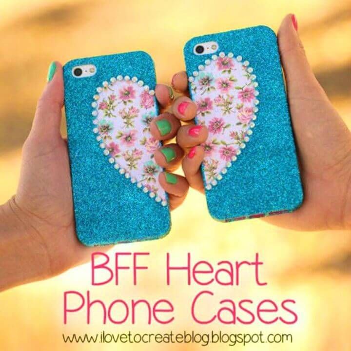 DIY BFF Heart Matching Phone Cases