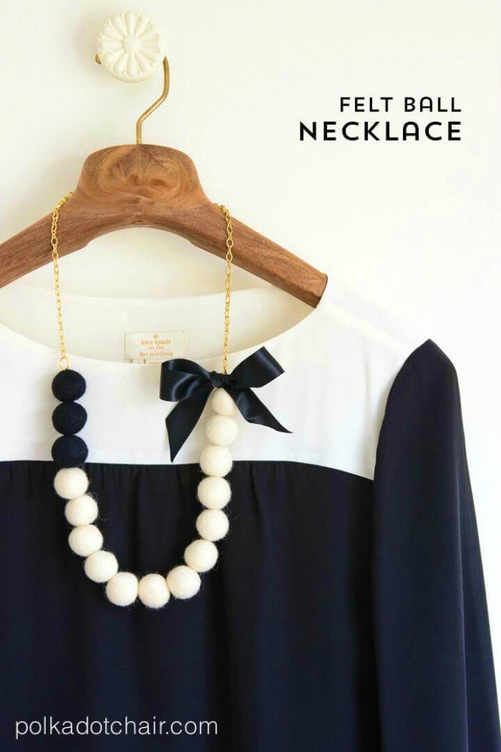 DIY Felt Ball Necklace Tutorial