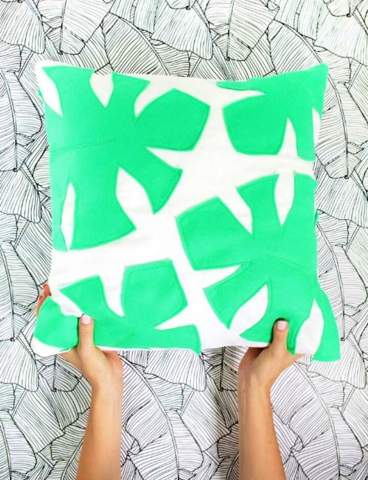 DIY Felt Palm Leaf Pillow