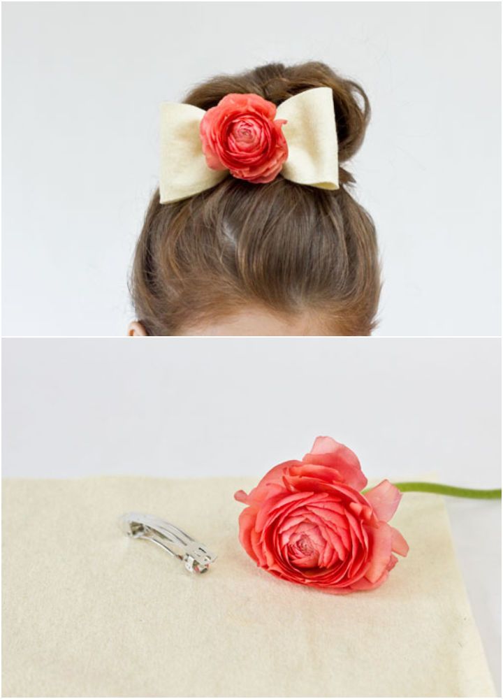 DIY Fresh Flower Hair Bows