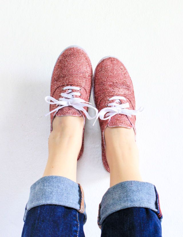 DIY Glitter Shoes