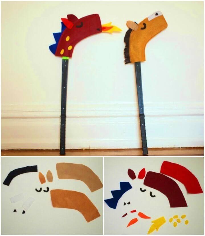 DIY Hockey Stick Hobby Horse and Dragon