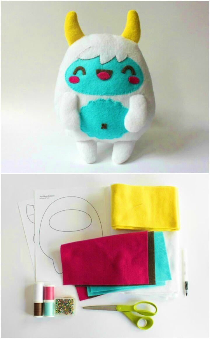 DIY Kawaii Yeti Monster Plush Softie