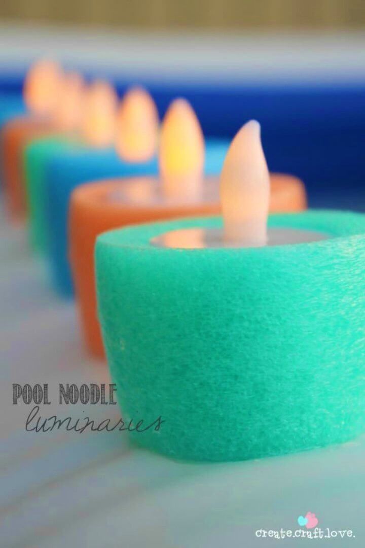 DIY Pool Noodle Luminaries for Summer