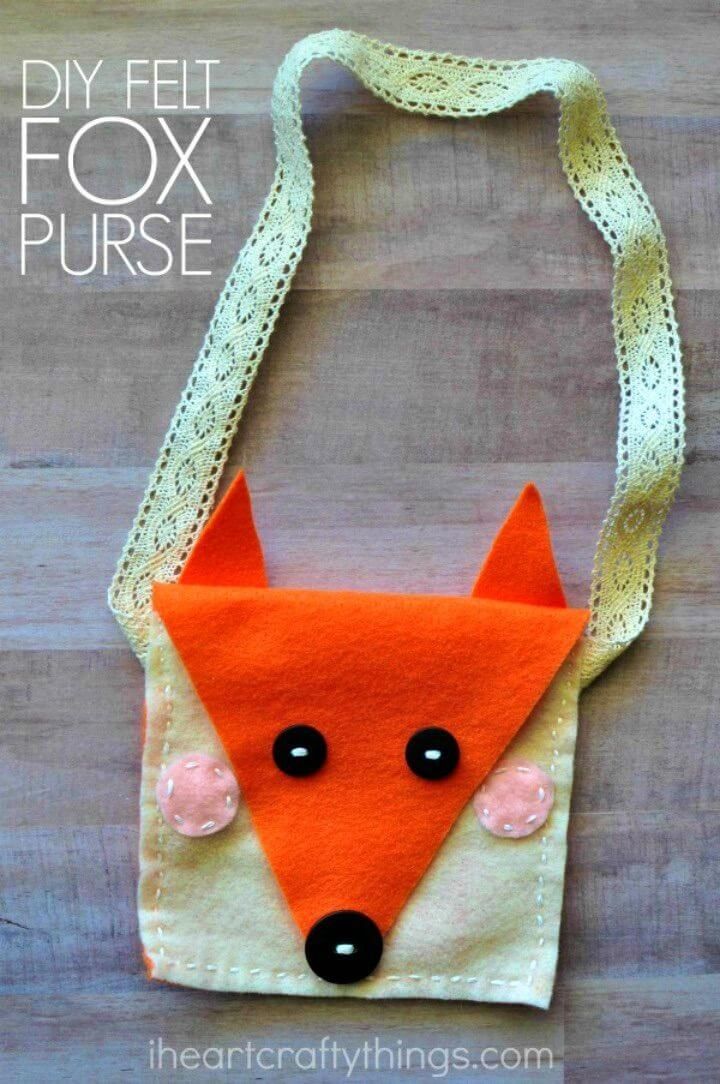 Easy DIY Felt Fox Purse Kids Sewing