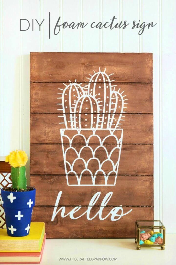 Easy DIY Foam Cactus Sign for Adults