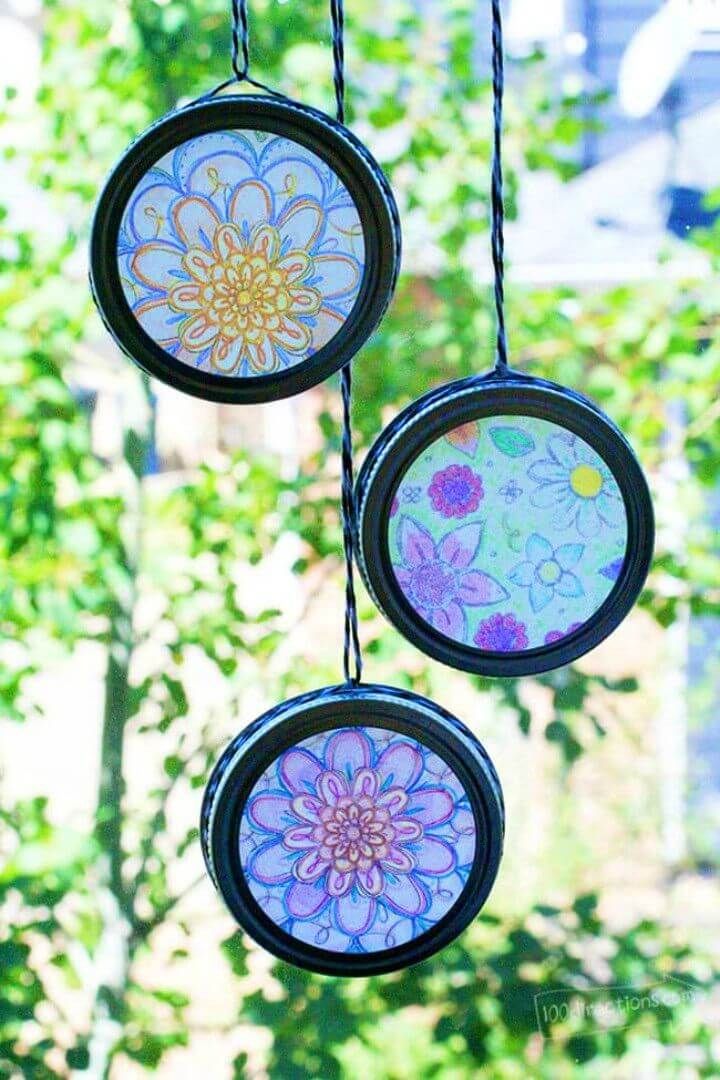 Easy DIY Sun Catchers with Coloring Pages