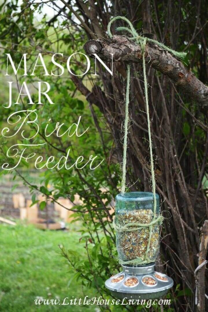 How to DIY Mason Jar Bird Feeder