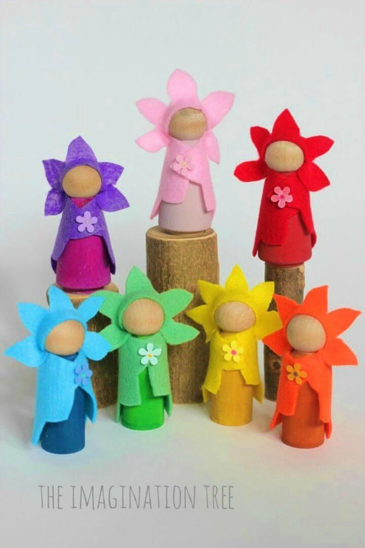 How to Make Flower Fairy Wooden Peg Dolls