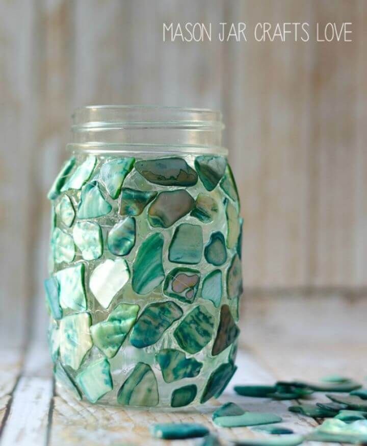 How to Make Mosaic Mason Jar