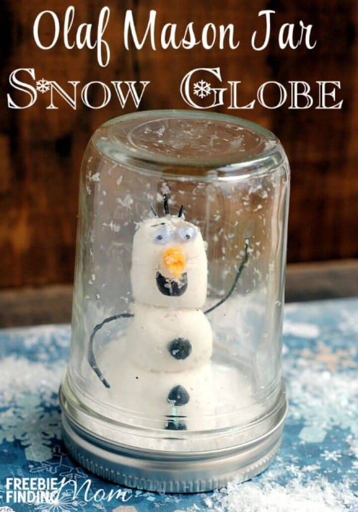 How to Make Olaf Mason Jar Snow Globe