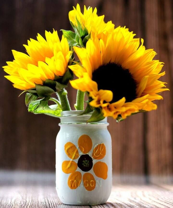 How to Make Thumbprint Flower Mason Jar