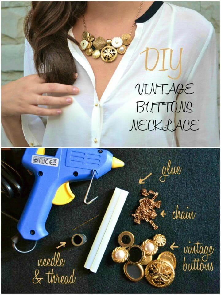 How to Make Vintage Buttons Necklace