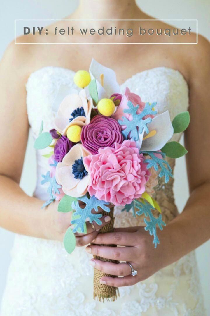 Make Felt Flower Wedding Bouquet Boutonnieres
