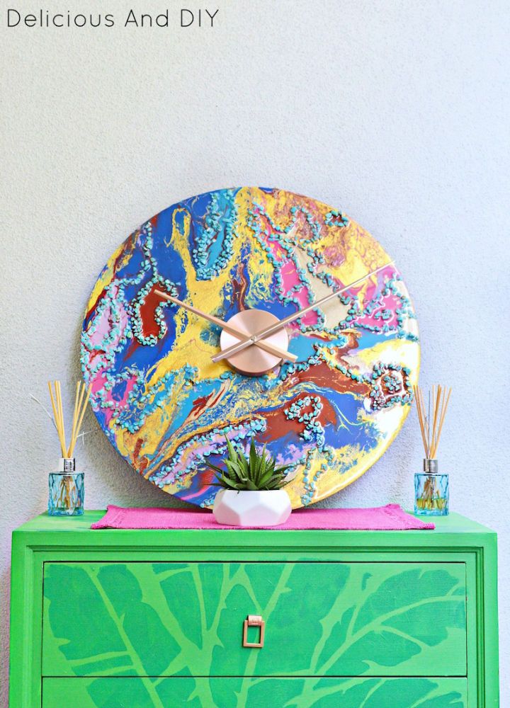 Marbled Resin Wall Clock