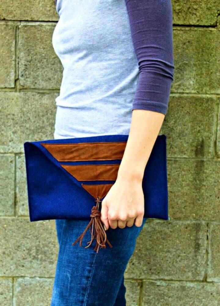 Pretty DIY Felt and Suede Clutch