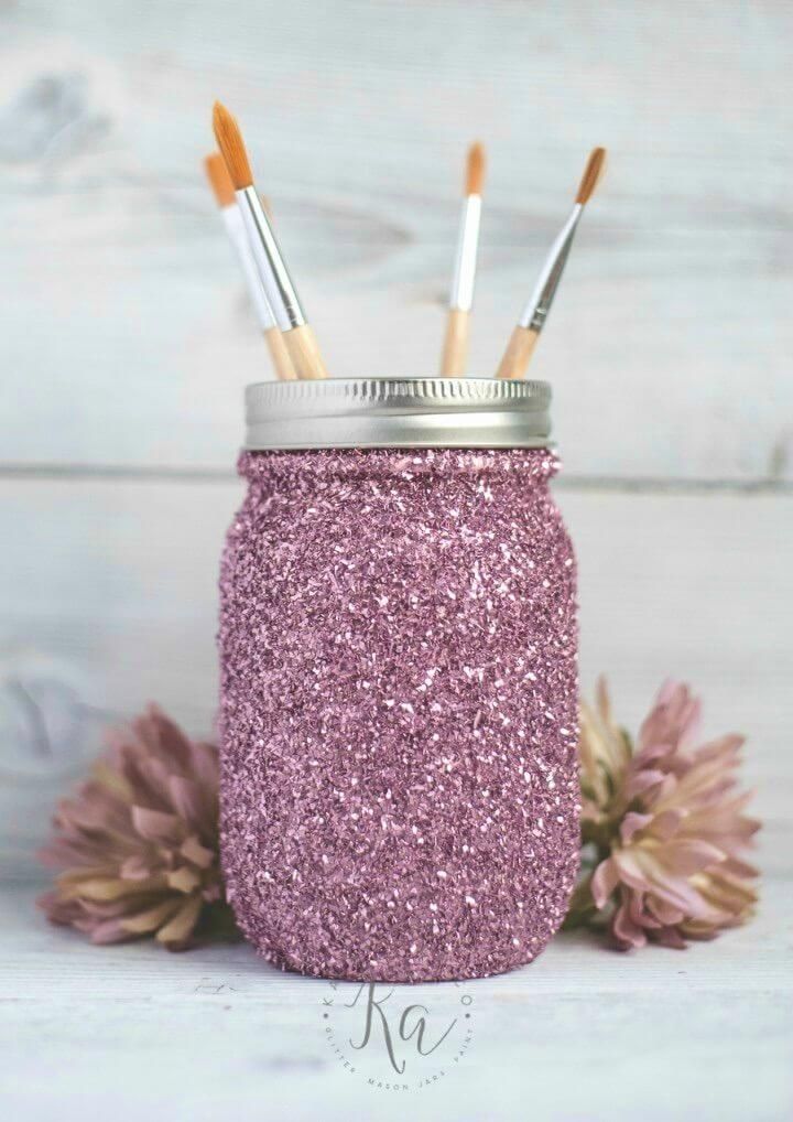 Pretty DIY Glitter Mason Jar for Adults