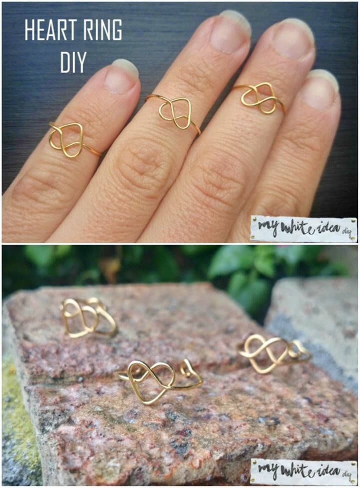 Pretty DIY Wire Heart Ring