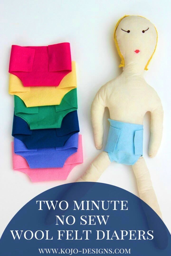 Quick DIY No sew Felt Diaper