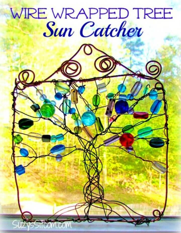 Quick DIY Wire Wrapped Tree Suncatcher