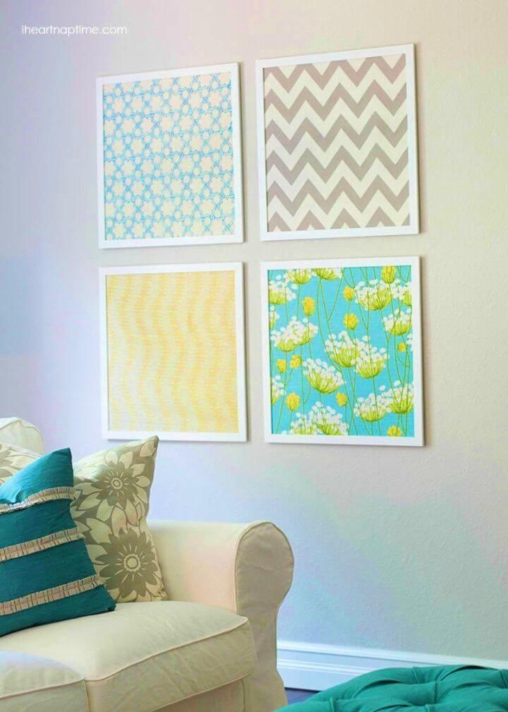 Quick and Inexpensive DIY Fabric Art 1