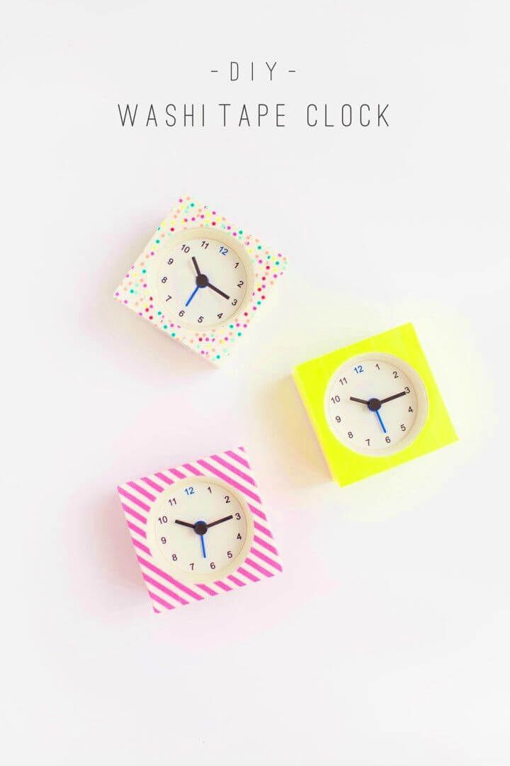 Simple DIY Washi Tape Clocks