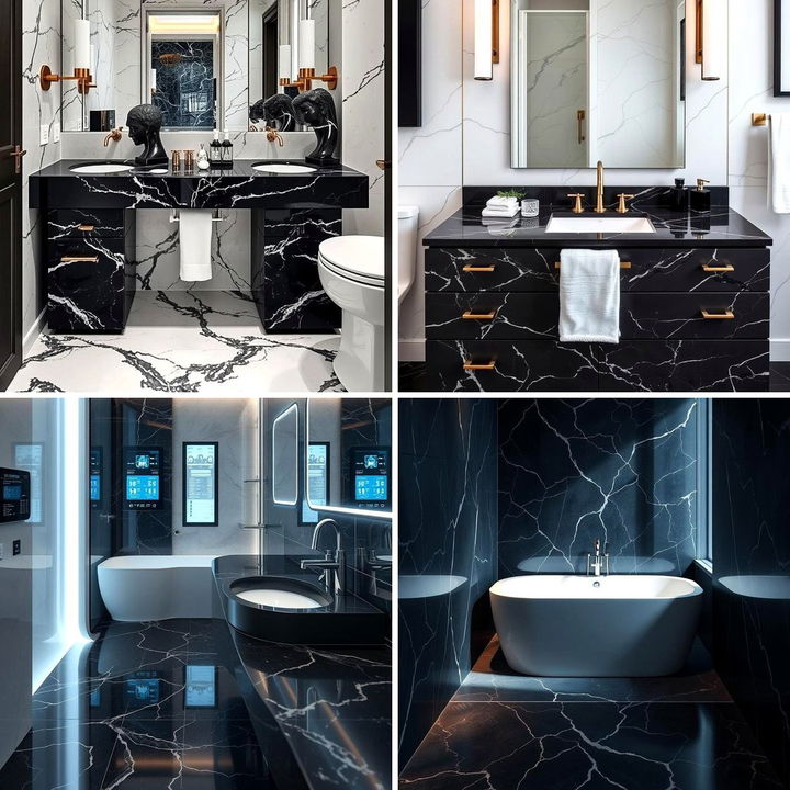22 Black Marble Bathroom Ideas for Luxurious & Moody Atmospheres - Lost ...