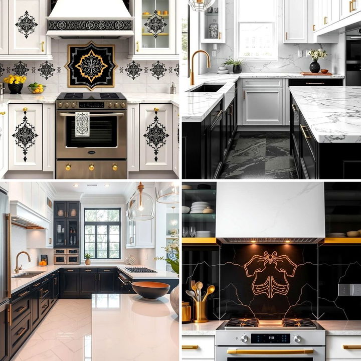 22 Black, White & Gold Kitchen Ideas for Timeless Elegance - Lost At E ...