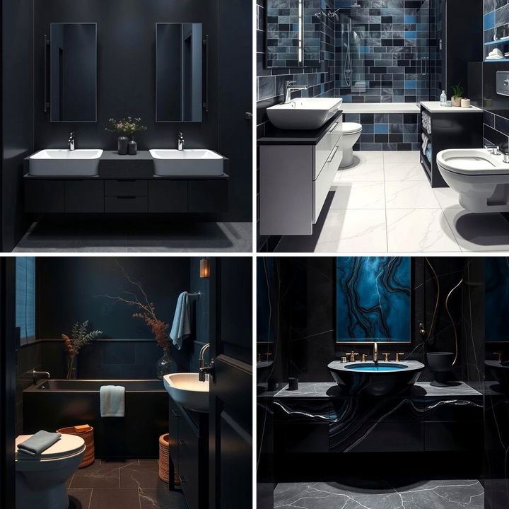 22 Black & Blue Bathroom Ideas: Coastal or Modern Chic - Lost At E Minor