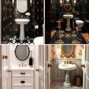 22 Black and Gold Powder Room Ideas for Compact Luxury