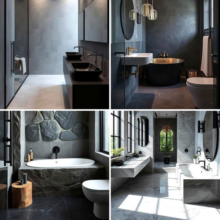 22 Black & Grey Bathroom Ideas: Sleek Monochromatic Styles - Lost At E ...