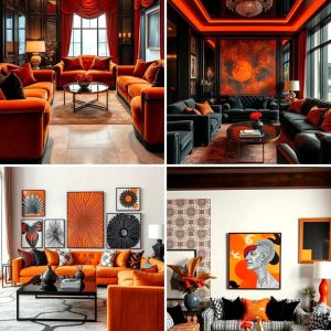22 Black and Orange Living Room Ideas for Bold Interior Styles